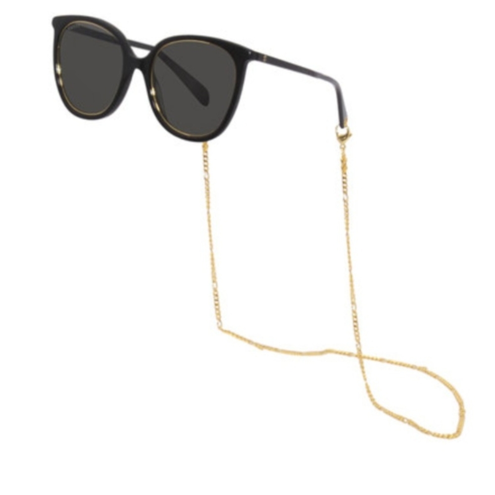 Stylish Black Sunglasses with Gold Chain